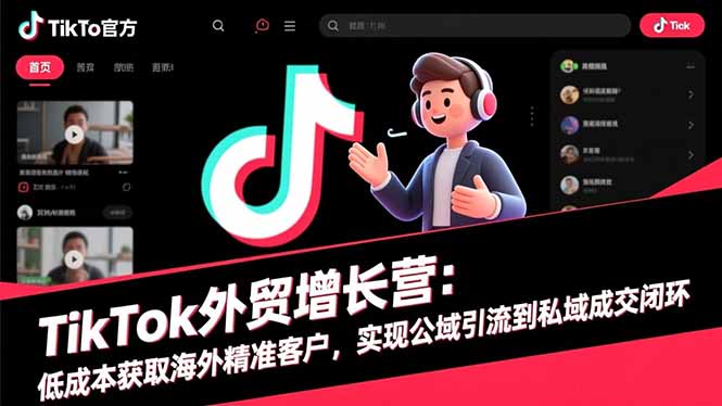 TikTok外贸增长营：低成本获取海外精准客户，实现公域引流到私域成交闭环-摇钱树